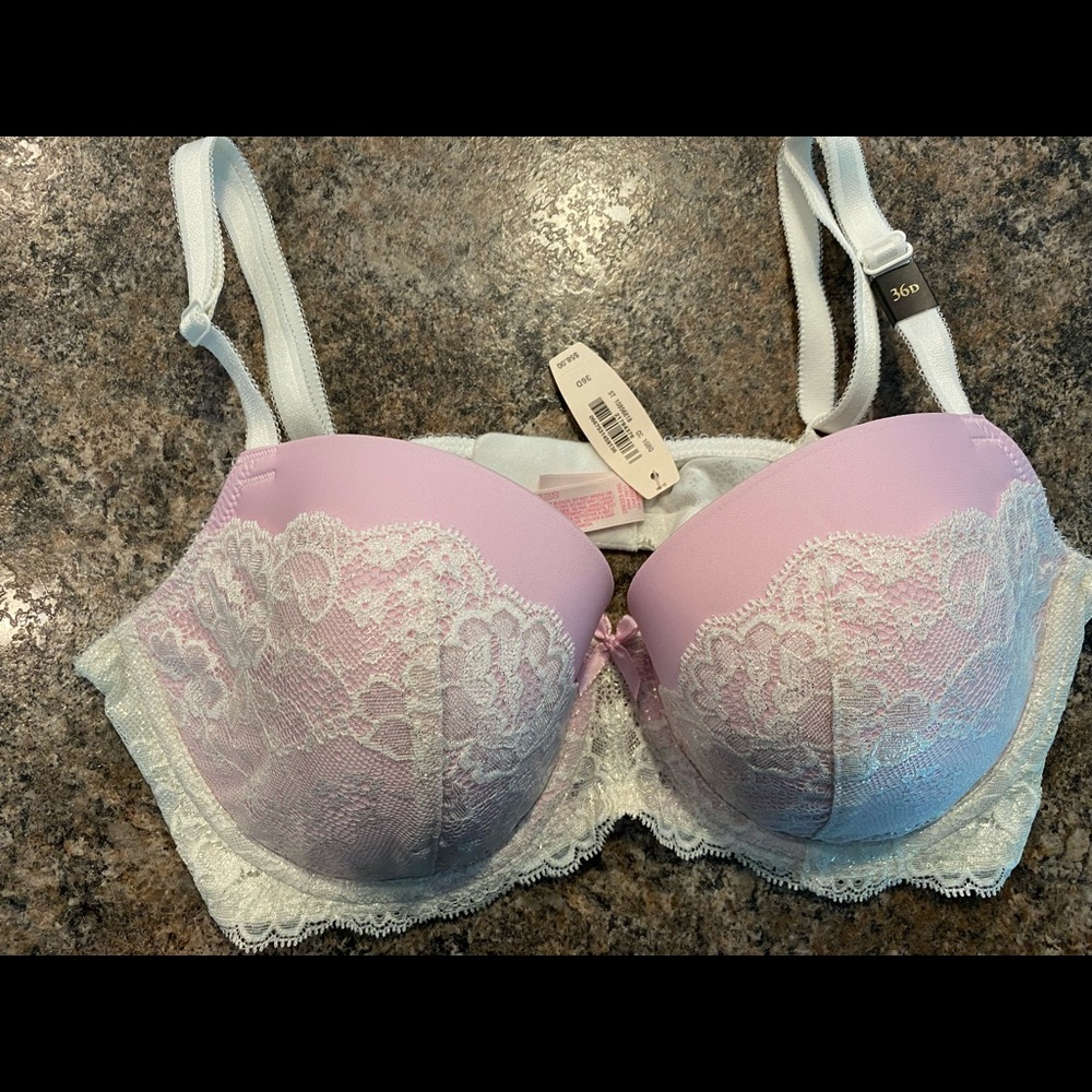Victoria Secret Dream Angels Bra 36D Pk & Cm Lace
